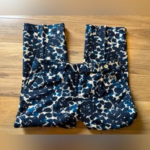 J.Crew Womens Blue Floral Capris Pants